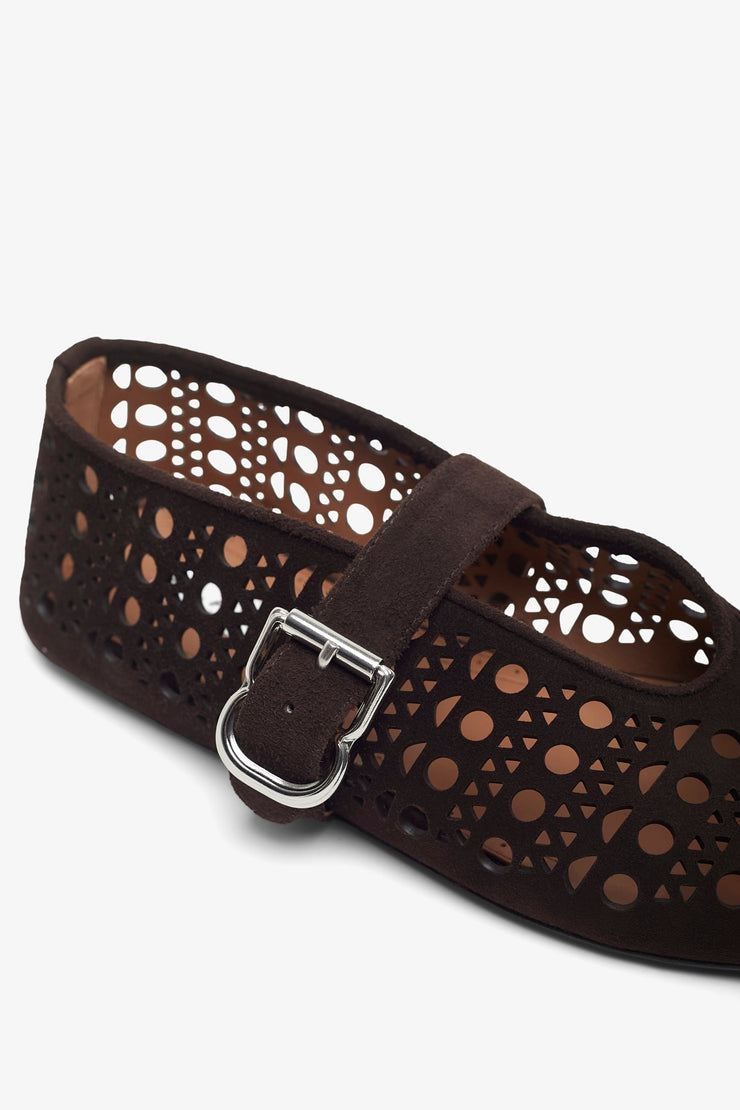 Vienne brown suede ballet flats