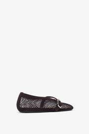 Brown mesh ballet flats