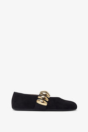 Black jewel ballet flats