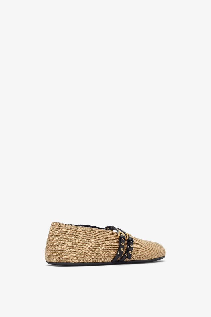 Paper straw nature ballet flats