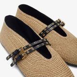 Paper straw nature ballet flats