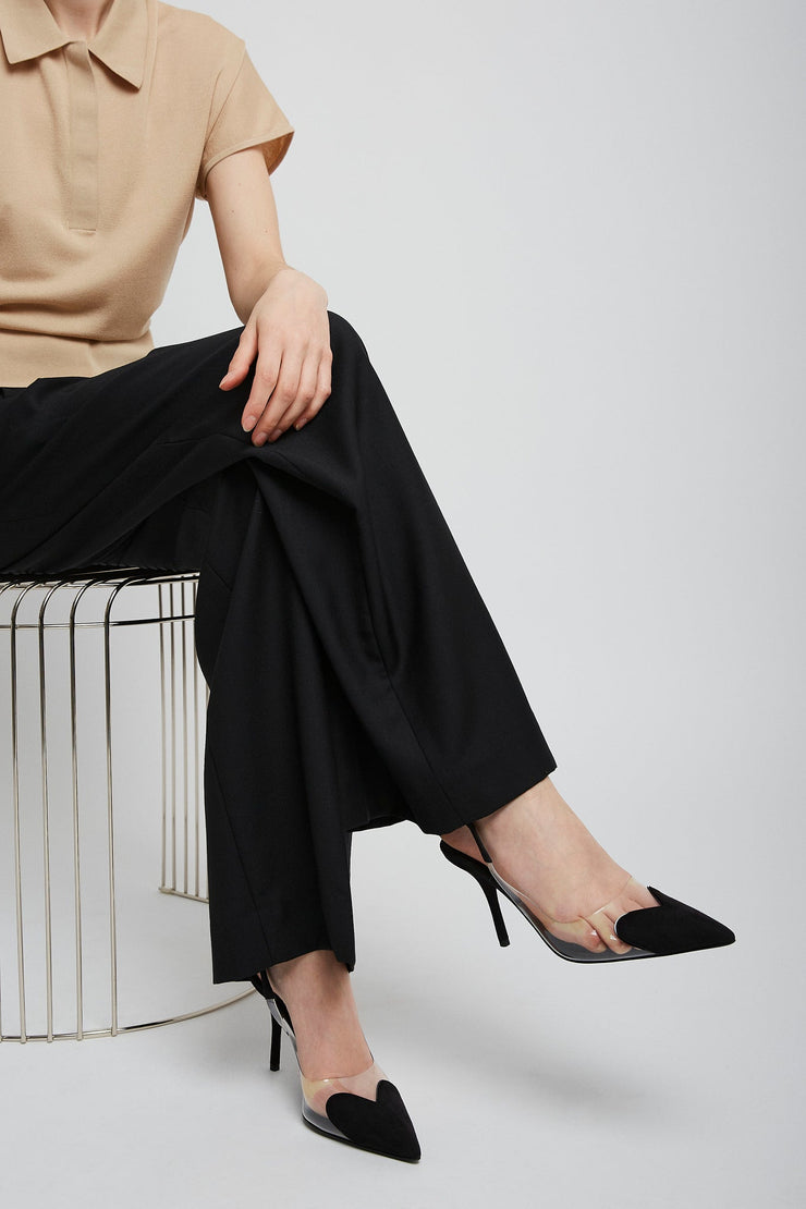 Le coeur 90 black slingbacks