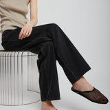 Black mesh flat Mules