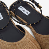Paper straw nature flat sandals