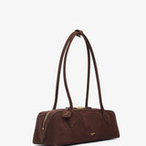 Le Teckel Medium dark brown suede bag