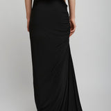 Soft jersey draped black skirt