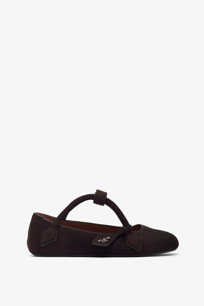 Teckel brown suede ballet flats