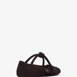 Teckel brown suede ballet flats
