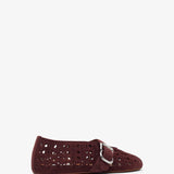 Vienne dark red suede ballet flats