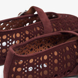 Vienne dark red suede ballet flats
