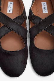 Criss cross brown ballet flats