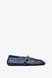 Blue mesh ballet flats
