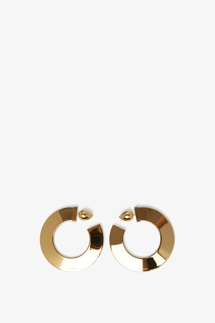 Blade Hoops small gold earrings