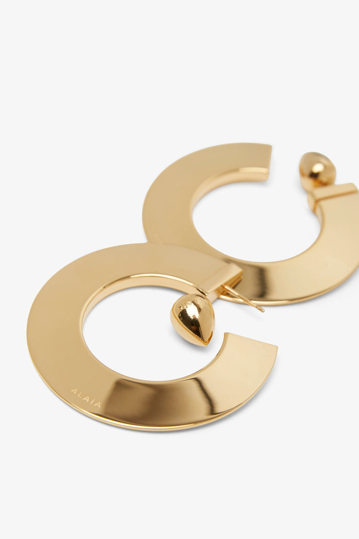 Blade Hoops small gold earrings
