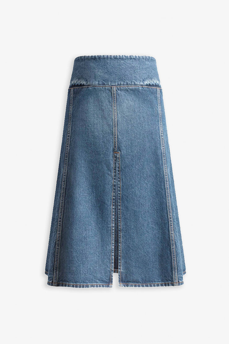 Denim slit skirt