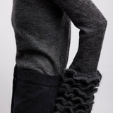 Frills sleeve mohair top