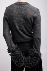Frills sleeve mohair top