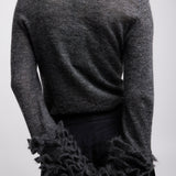 Frills sleeve mohair top