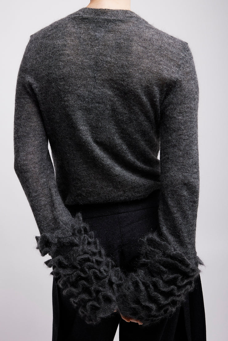Frills sleeve mohair top