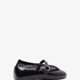 Black rubber ballet flats