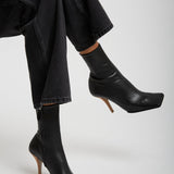 Black 90 leather ankle boots