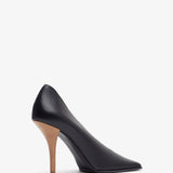 Black 90 leather pumps