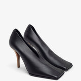Black 90 leather pumps