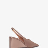 Blush 90 satin slingback wedges