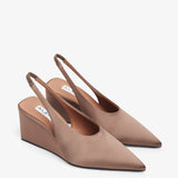 Blush 90 satin slingback wedges
