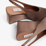 Blush 90 satin slingback wedges