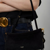 Le Click EW Small black suede bag