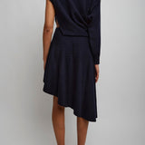 Midnight blue cut-out knit dress