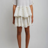 White ruffle wool skirt