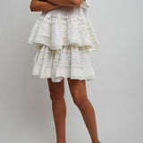 White ruffle wool skirt
