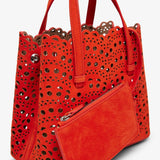 Mina 20 vienne orange suede tote bag
