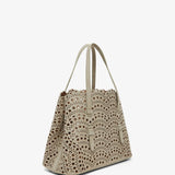 Mina 25 vienne greige suede tote bag