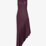 Asymmetric burgundy dress