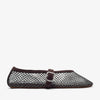 Alaïa Strass mesh brown suede ballet flats