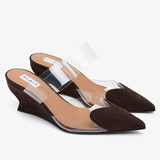 Coeur 60 brown suede wedge mules