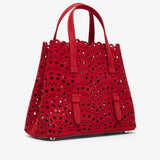 Mina 20 vienne red suede tote bag