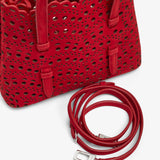 Mina 20 vienne red suede tote bag