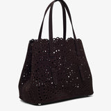Mina 25 vienne brown suede tote bag