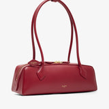 Le Teckel Medium red smooth leather bag