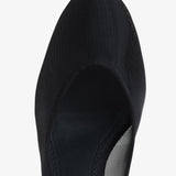 Transparent black strappy pumps