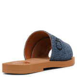 Woody denim slide sandals