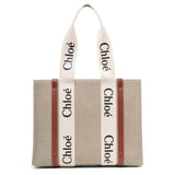 Woody medium white brown canvas bag