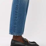 Marcie black leather loafers