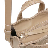 Mony small beige leather tote bag
