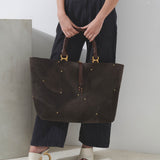 Marcie large brown tote bag