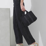 Woody small black nylon tote bag